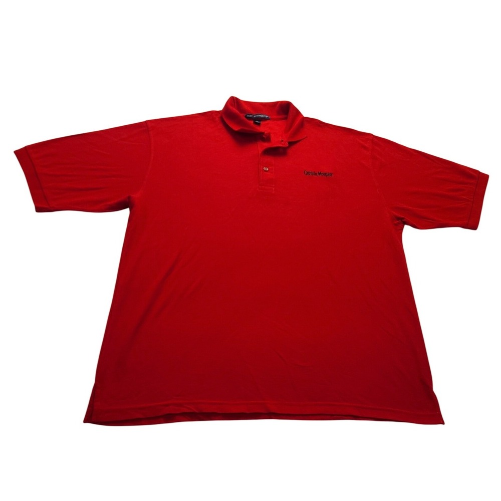 Port Authority Captain Morgan Red Polo Shirt Mens 2XL Short Sleeve Pique K500